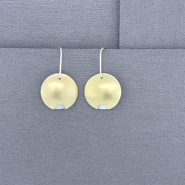 Sterling silver and 18ct Gold Pod Earrings Medium