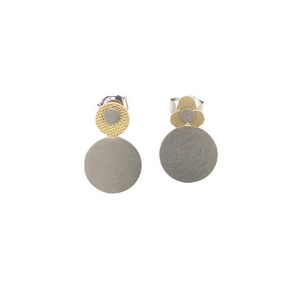 18ct yellow and 9ct white gold earrings