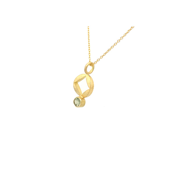 Gold & Australian Green Sapphire 'Diamond' Necklace