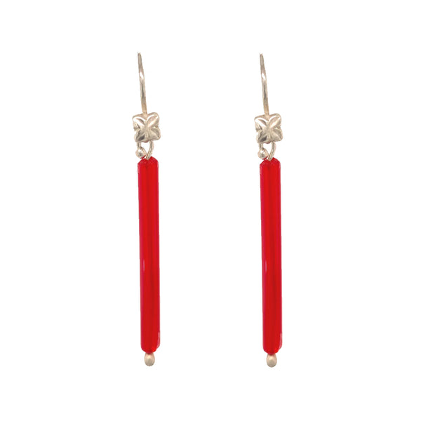 RED INDIAN GLASS EARRINGS