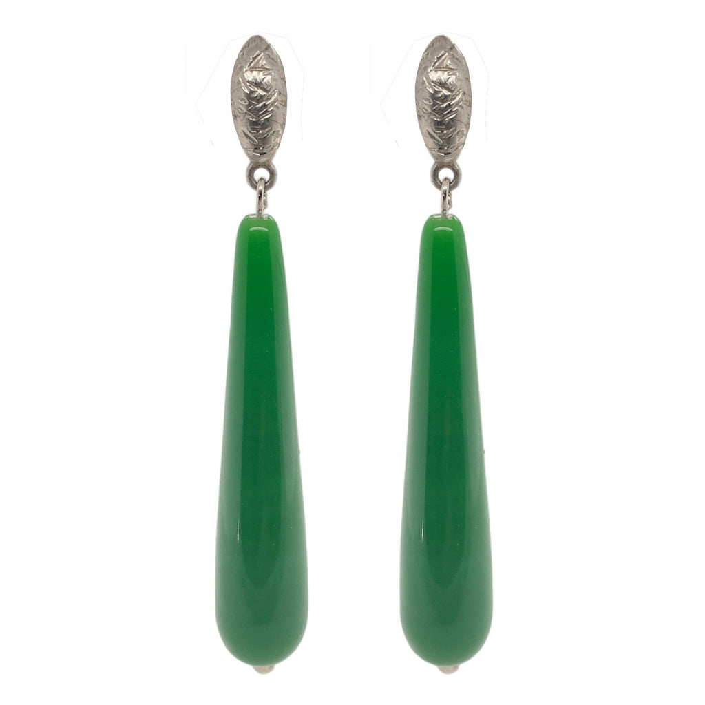 GREEN HANDMADE VENETIAN GLASS EARRINGS