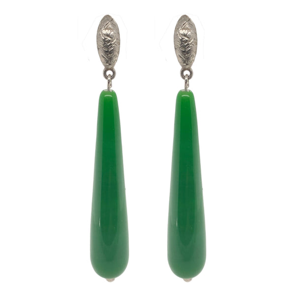 GREEN HANDMADE VENETIAN GLASS EARRINGS