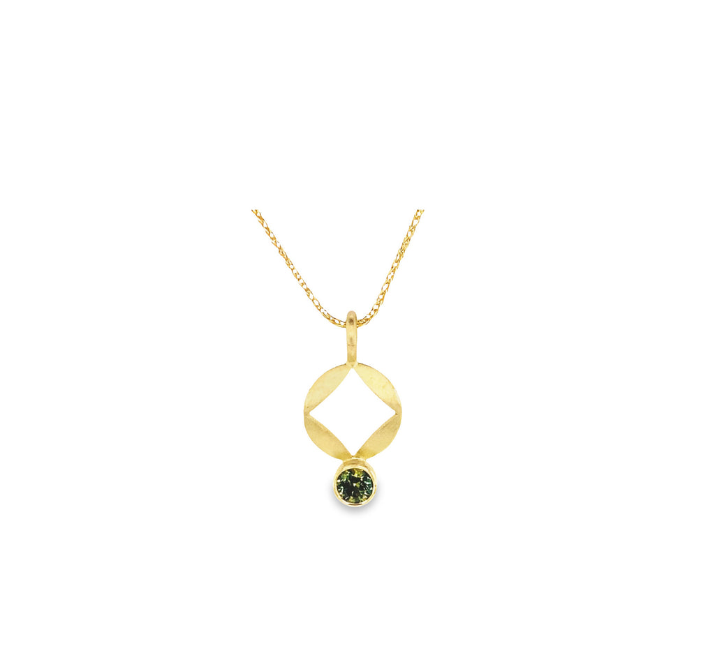 Gold & Australian Parti Sapphire 'Diamond' Necklace