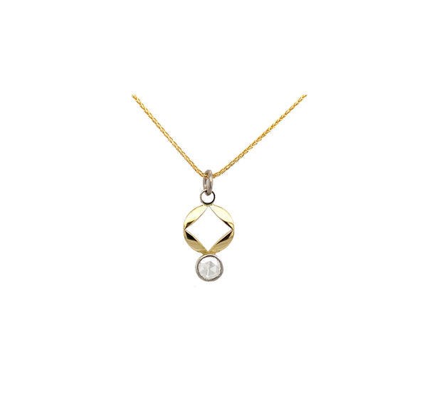 Gold & Rose Cut Diamond 'Diamond' Necklace