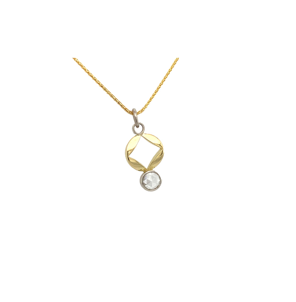 Gold & Rose Cut Diamond 'Diamond' Necklace