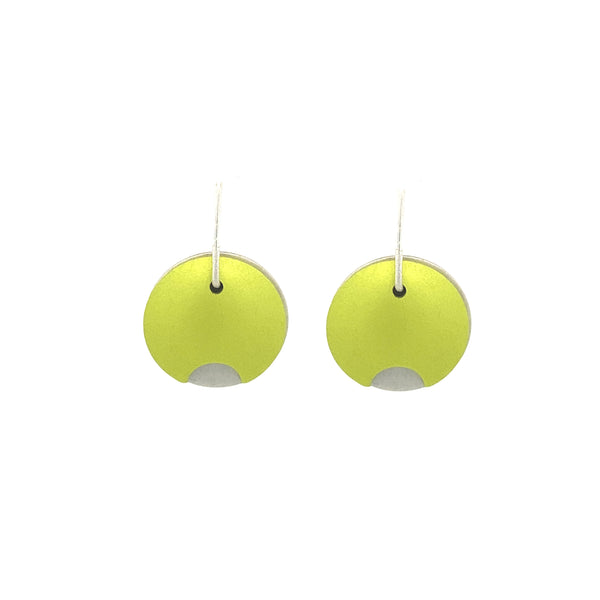 Small Lime anodised aluminium Pod earrings