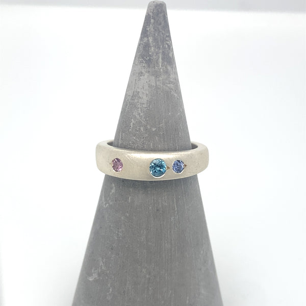 Balance and Play Gem Colour Ring - Sapphire, Topaz & Garnet