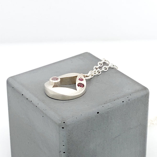 Sterling Silver 'Diamond' Ruby & Garnet Pendant